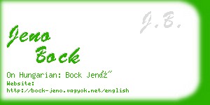 jeno bock business card